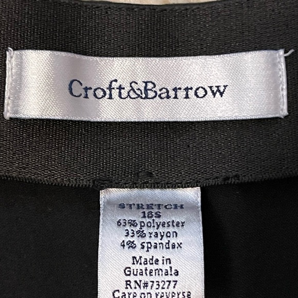 Croft and Barrow ,comfort waist black pants, EUC, 18S - Picture 4 of 4